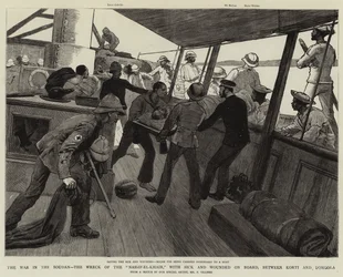 The War in the Soudan, the Wreck of the Nassif-el-Khair, with Sick and Wounded on Board, between Korti and Dongola